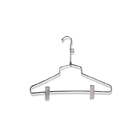 Chrome Suit Hangers with Clips: 14\"