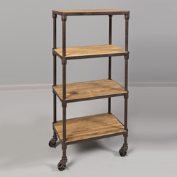 Vintage Loft Rolling 4-tier Stand