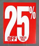 25% Off Ticketed Price Poster Sign