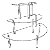 Three-Tiered Half-Round Shelves (Acrylic)