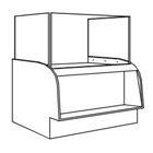 Curved Front Cake Decorating Booth: 59"L x 40"H