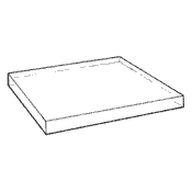 Flat Base - No beveled edge 2 x 2, Clear Finish (Acrylic)