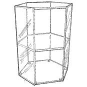 Hexagonal Open Shelf Displays: H 12 (Acrylic)