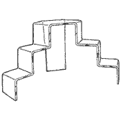 Cascade Tiered Stairs -3 Step 6 1/2" (Acrylic)