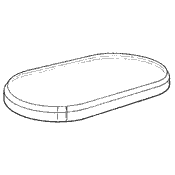 Beveled Oval Base Width 4, Depth 2, Black Finish (Acrylic)