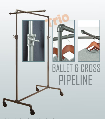 Pipeline Ballet Rack w/1 Cross Bar