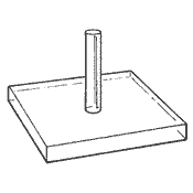 Peg Base Height 1 3/4, Square 3, Peg Height 1 1/2 (Acrylic)