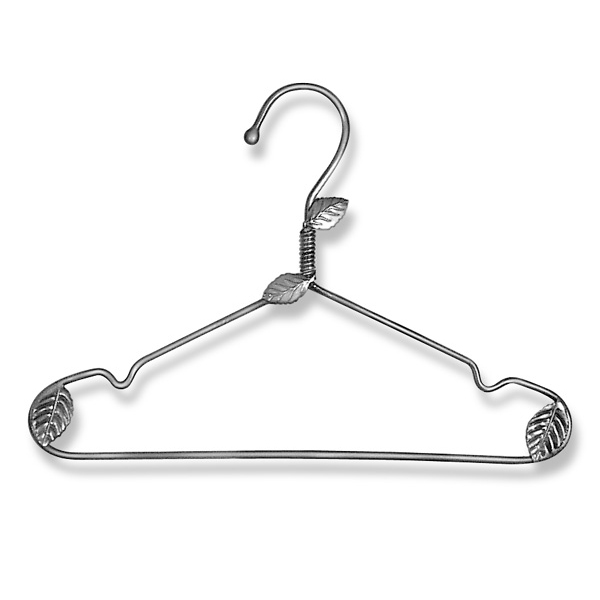 Decorative Leaf Suit Hanger [Raw Steel]