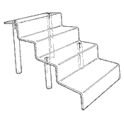 Large Four-Step Stairs 12 1/4" x 12" (Acrylic)