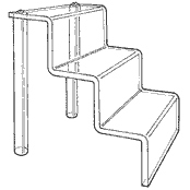 Three-Step Stairs: ST75 (Acrylic)