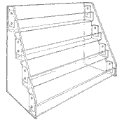 Straight-Rack Card Display 17 3/4 x 21 1/4 x 9 1/2 (Acrylic)