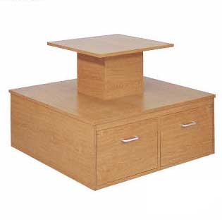 2 Tier Table - 36\" Square Bottom Level with 23\" Square Top Level