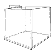 Open Top Square Bin 12 x 8 (Acrylic)