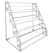 Angled-Rack Card Display 20 7/8 x 21 3/8 x 11 7/8 (Acrylic)