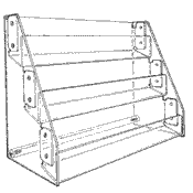 Angled-Rack Card Display 15 3/4 x 21 3/8 x 9 (Acrylic)