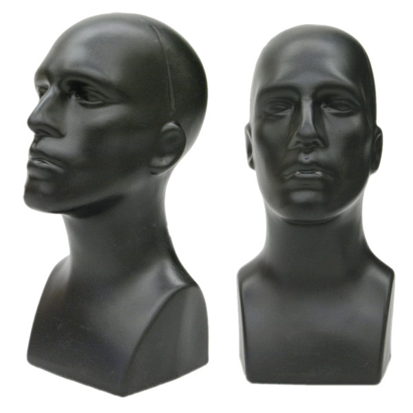 Retail Male Mannequin Head Form - Black