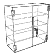 Hinged Front-Door Case 3 Shelves 12 3/4 x 10 1/4 (Acrylic)