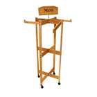 Offset Four-Way Wooden Clothing Rack