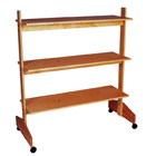 Large Three-Shelf Wooden Rack
