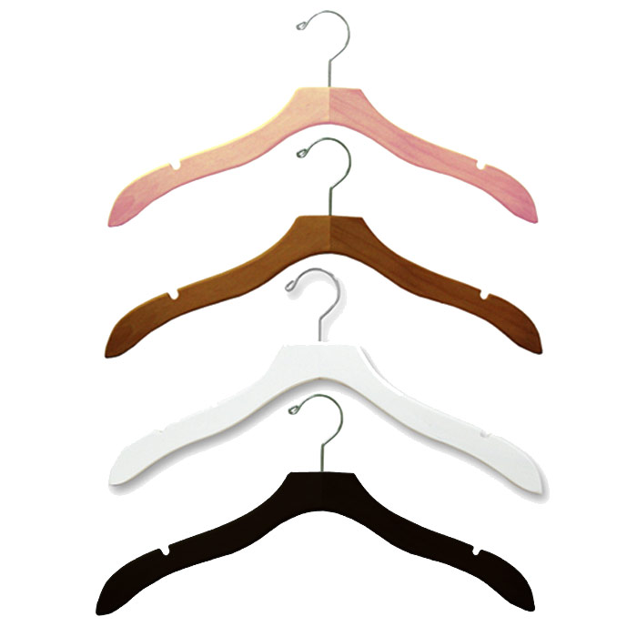 FLAT TOP SERIES - 17" Dress & Top Wooden Hanger (100ct.)