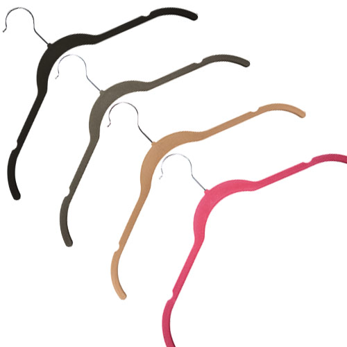 17" Flocked Velvet Top Hanger - Multi-Color Options