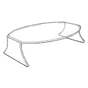 Fishtail Oval Riser 15" (Acrylic)