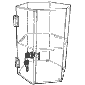 12" Stationary Case One Shelf (Acrylic)