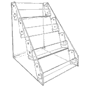 Tilted-Rack Card Display 26 x 16 3/8 x 19 1/2 (Acrylic)