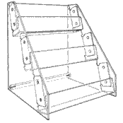 Tilted-Rack Card Display 19 3/4 x 16 3/8 x 14 3/4 (Acrylic)