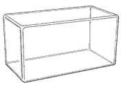 Long Rectangular Box Cases without Bases: Height 6" (Acrylic)