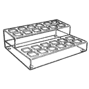 Step-tiered Display For 24 Square Lipstick 3 x 9 1/2 (Acrylic)