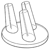 Three Acrylic Ring Fingers on Triangular Base (Acrylic)