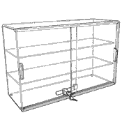 Case with Sliding Doors 3 Shelves 16 x 22 (Acrylic)