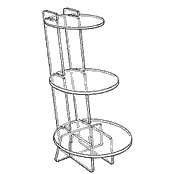 3 Shelf Interlocking Disc Riser