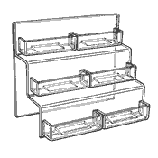 Stairstep Multi-Business-Card Holders: 6 pockets (Acrylic)