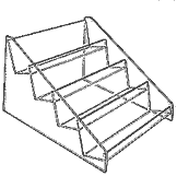 Tilted Back Flanged Stairs 13 1/2" (Acrylic)