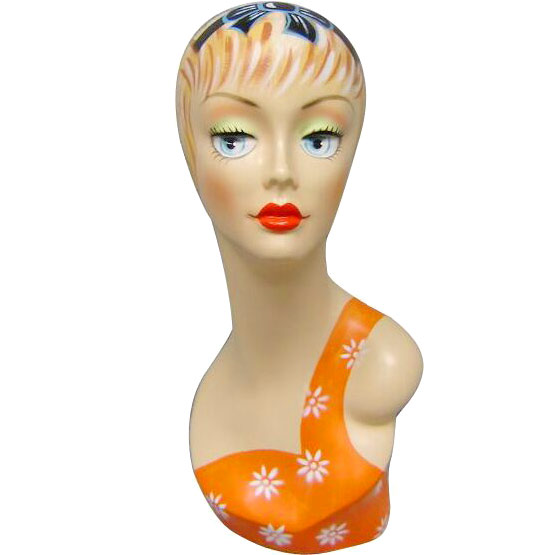 Vintage Vera Head Form - Orange Outfit