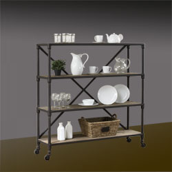 Vintage Loft Rolling Shelf Rack